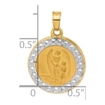 14K Yellow Gold Guardian Angel Medal Pendant – view 5