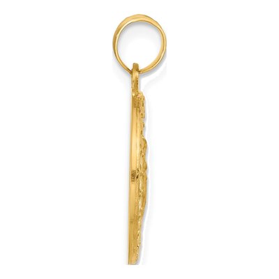 14K Yellow Gold Hollow St Anthony Medal Pendant – view 3