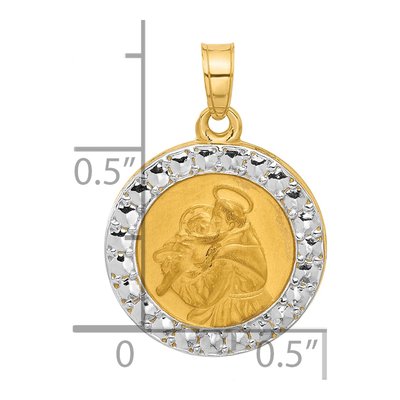14K Yellow Gold St Anthony Medal Pendant – view 4