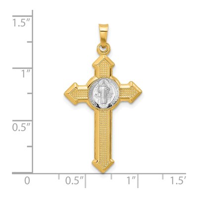 14K Two-Tone Gold St Benedict Cross Pendant – view 5