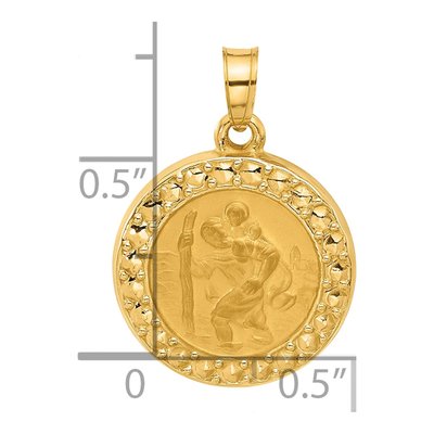 14K Yellow Gold St Christopher Medal Pendant – view 5