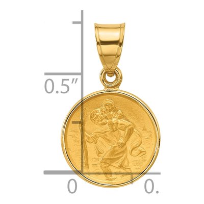 14K Yellow Gold St Christopher Medal Pendant – view 5