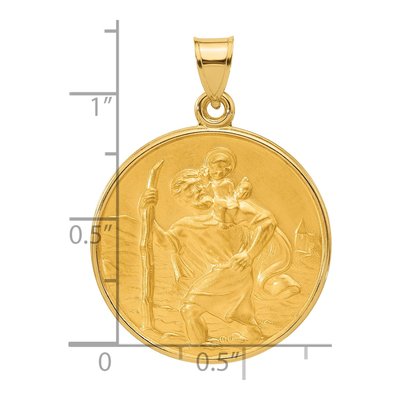 14K Yellow Gold St Christopher Medal Pendant – view 5