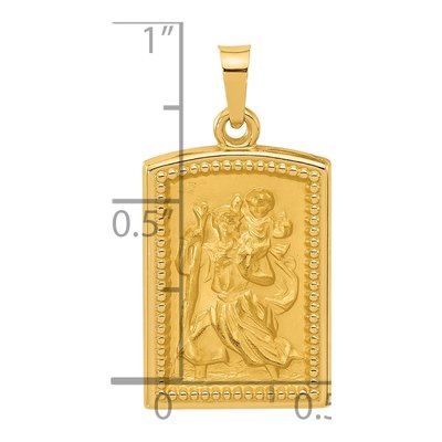 14K Yellow Gold St Christopher Medal Pendant – view 5