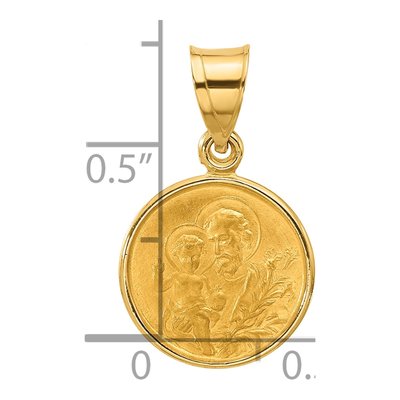 14K Yellow Gold St Joseph Medal Pendant – view 5