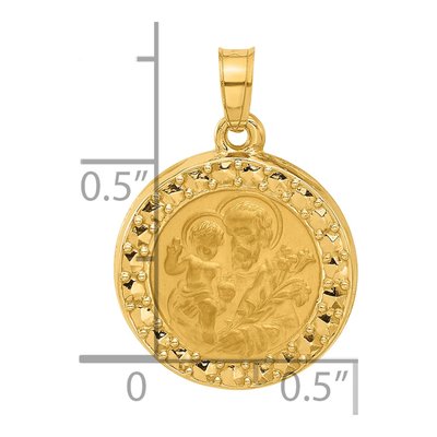 14K Yellow Gold St Joseph Medal Pendant – view 5
