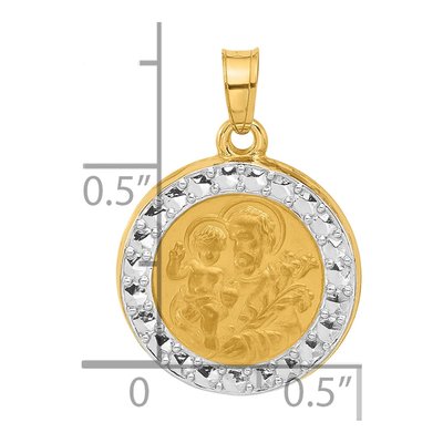 14K Yellow Gold St Joseph Medal Pendant – view 4