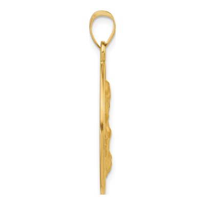 14K Yellow Gold Large St Joseph Medal Round Pendant – view 2