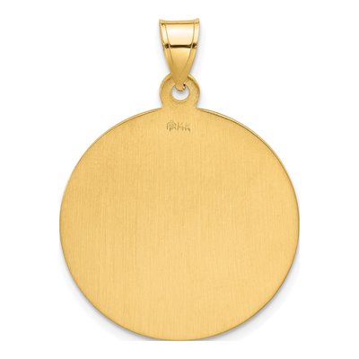 14K Yellow Gold Large St Joseph Medal Round Pendant – view 3