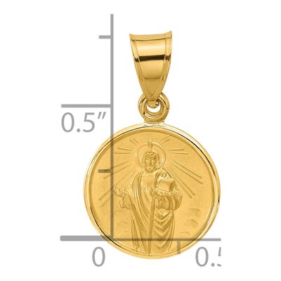 14K Yellow Gold St Jude Thaddeus Medal Charm – view 5