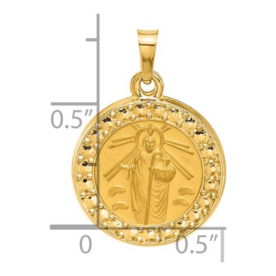 14K Yellow Gold St Jude Medal Pendant – view 4
