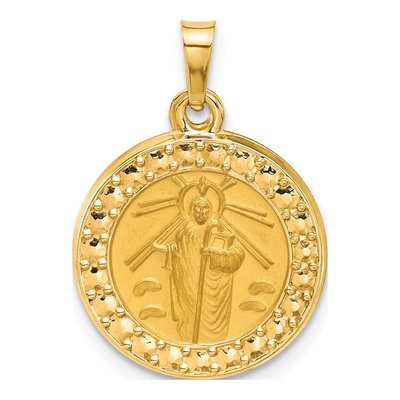 14K Yellow Gold St Jude Medal Pendant