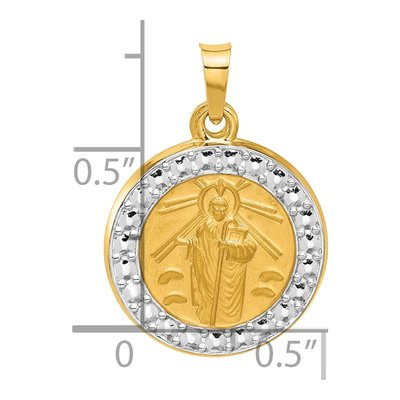 14K Yellow Gold St Jude Thaddeus Medal Pendant – view 4