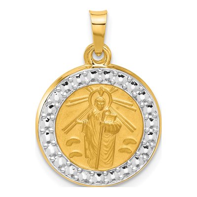 14K Yellow Gold St Jude Thaddeus Medal Pendant