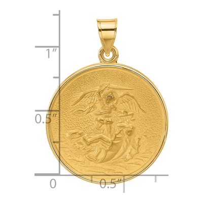 14K Yellow Gold St Michael Medal Pendant – view 5