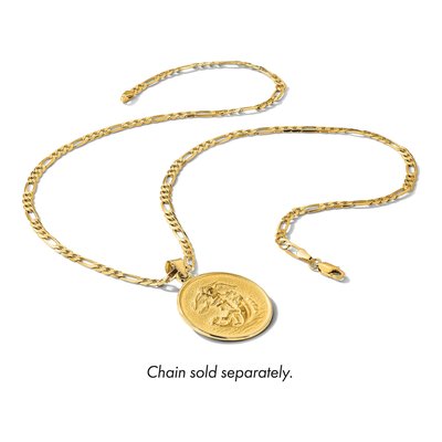 14K Yellow Gold St Michael Medal Pendant – view 6