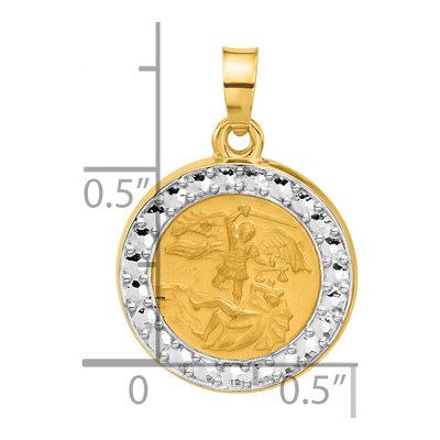 14K Yellow Gold St Michael Medal Pendant – view 5