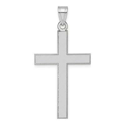 14K White Gold Florentine Cross Pendant