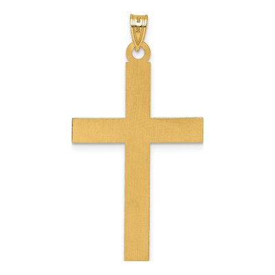 14K Yellow Gold Laser Etched Cross Pendant – view 4