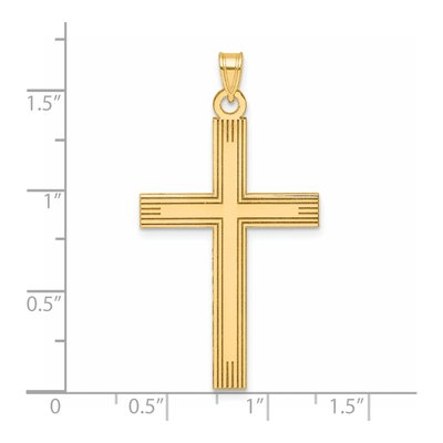 14K Yellow Gold Laser Etched Cross Pendant – view 5