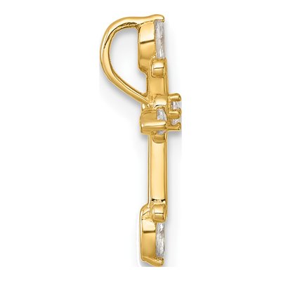 14K Yellow Gold CZ Cross Slide Pendant – view 3