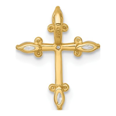 14K Yellow Gold CZ Cross Slide Pendant – view 4