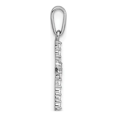 14K White Gold CZ Latin Cross Pendant – view 3