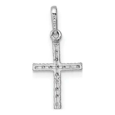 14K White Gold CZ Latin Cross Pendant – view 4