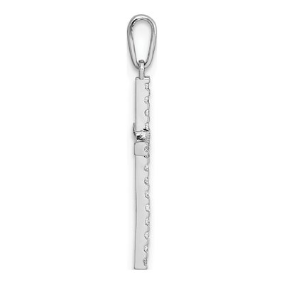 14K White Gold CZ Latin Cross Pendant – view 3