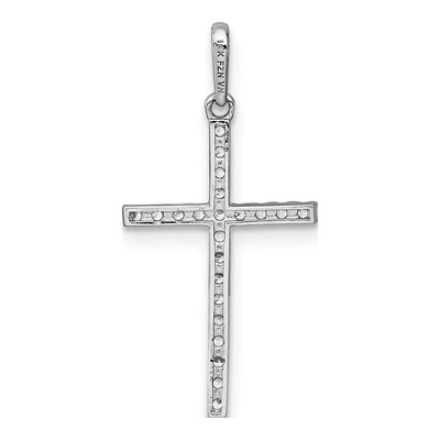 14K White Gold CZ Latin Cross Pendant – view 4