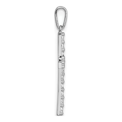 14K White Gold CZ Latin Cross Pendant – view 3