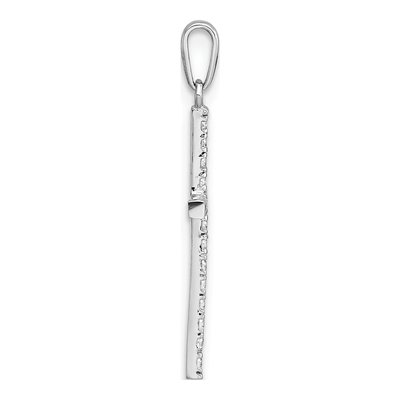 14K White Gold CZ Latin Cross Pendant – view 3