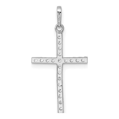 14K White Gold CZ Latin Cross Pendant – view 4