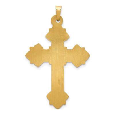 14K Yellow Gold Fleur de Lis Cross Pendant – view 5