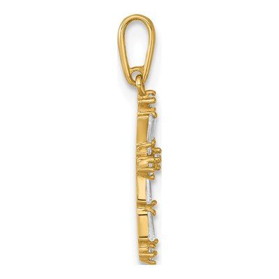 14K Yellow Gold CZ Cross Pendant – view 3