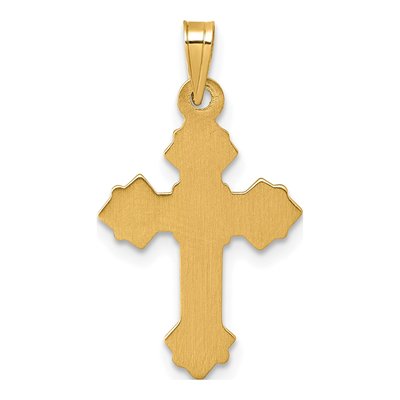 14K Yellow Gold Fleur de Lis Cross Pendant – view 4