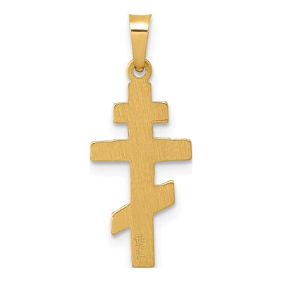 14K Yellow Gold Eastern Orthodox Cross Pendant – view 4
