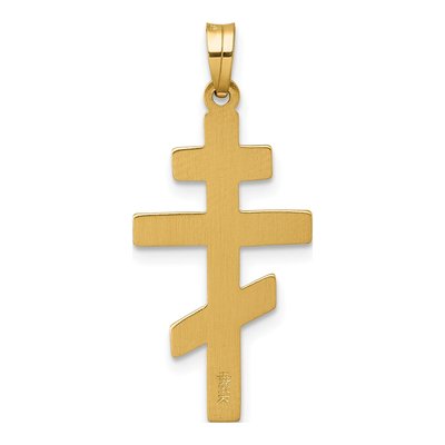 14K Yellow Gold Eastern Orthodox Cross Pendant – view 4
