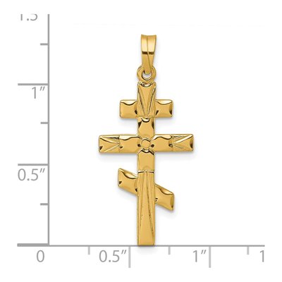 14K Yellow Gold Eastern Orthodox Cross Pendant – view 5