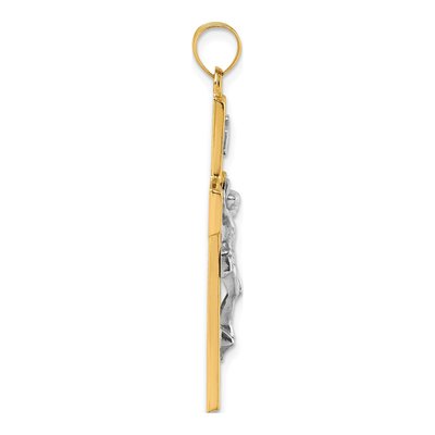 14K Yellow Gold INRI Crucifix Cross Pendant – view 3