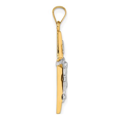 14K Yellow Gold INRI Crucifix Cross Pendant – view 3