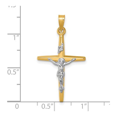 14K Yellow Gold INRI Crucifix Cross Pendant – view 5