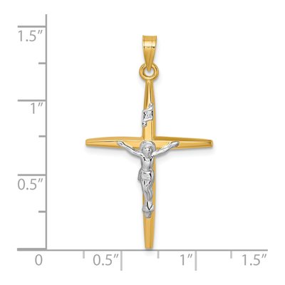 14K Yellow Gold INRI Crucifix Cross Pendant – view 5