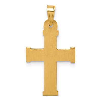 14K Two-Tone Gold INRI Crucifix Cross Pendant – view 4