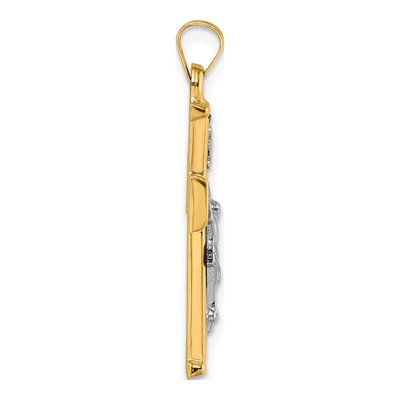14K Yellow Gold INRI Crucifix Pendant – view 3