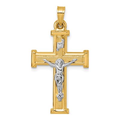 14K Yellow Gold INRI Crucifix Pendant