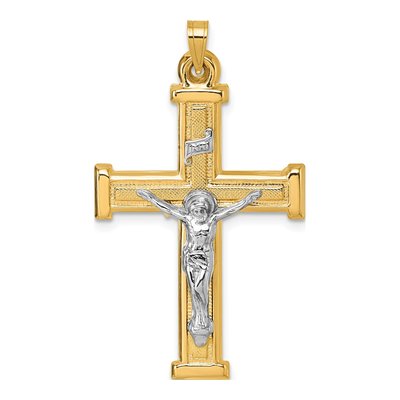 14K Yellow Gold INRI Crucifix Pendant
