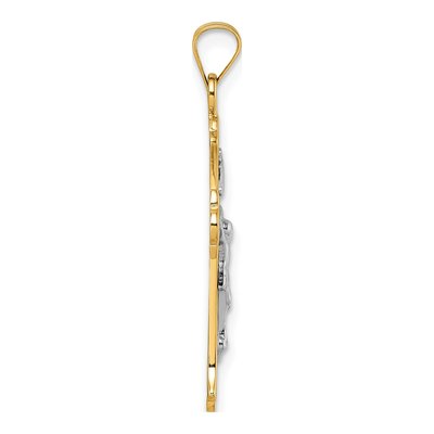 14K Yellow Gold Fleur de Lis Crucifix Pendant – view 3