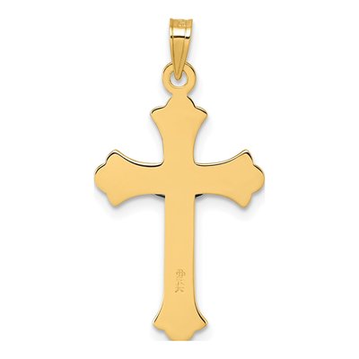 14K Yellow Gold Fleur de Lis Crucifix Pendant – view 4
