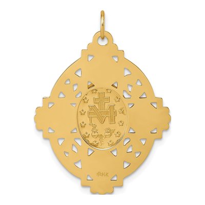 14K Yellow Gold Miraculous Medal Four-Way Cross Pendant – view 4